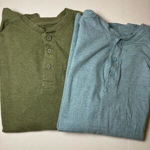 Red Head Brand Co. Long Sleeve Blue & Green Tee Shirts